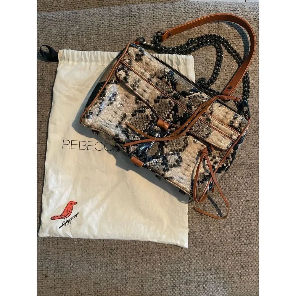Rebecca Minkoff Snake Skin Crossbody bag with Dust Bag EUC